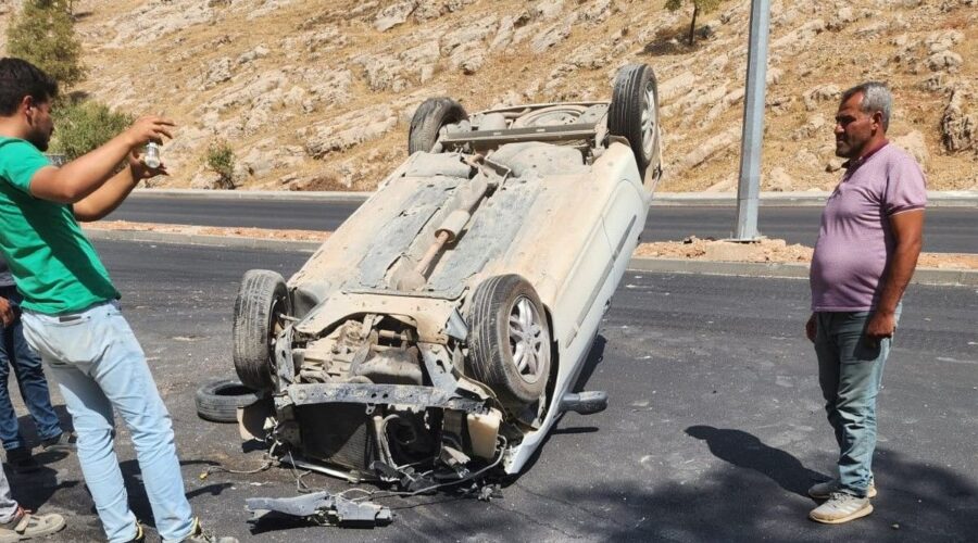 adiyamanda otomobil takla atti QQxGR5j7